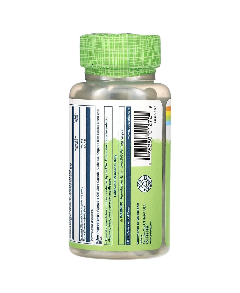 Solaray True Herbs Fenugreek Thyme