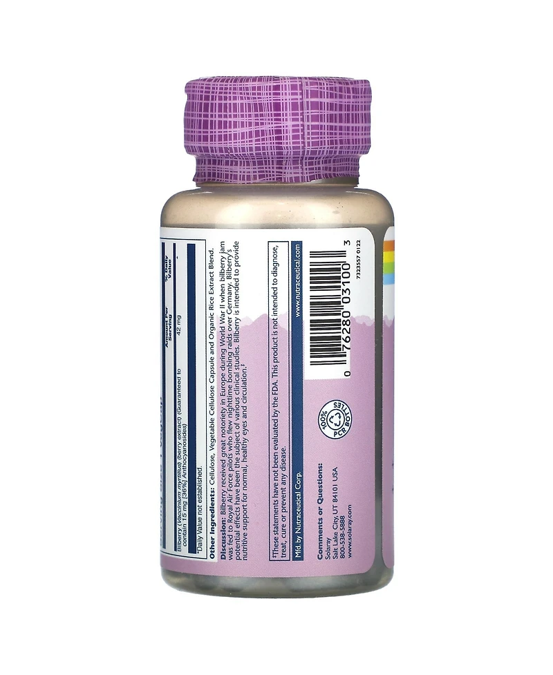 Solaray Vital Extract Bilberry 42 mg