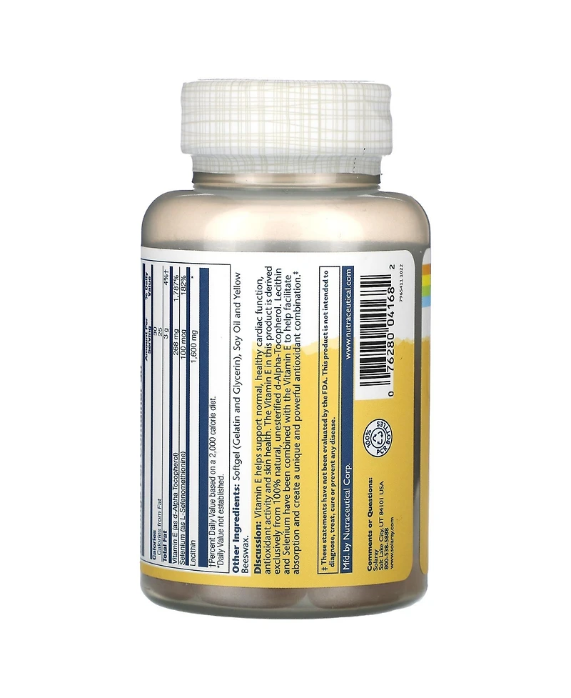 Solaray Bio E + Selenium with Lecithin