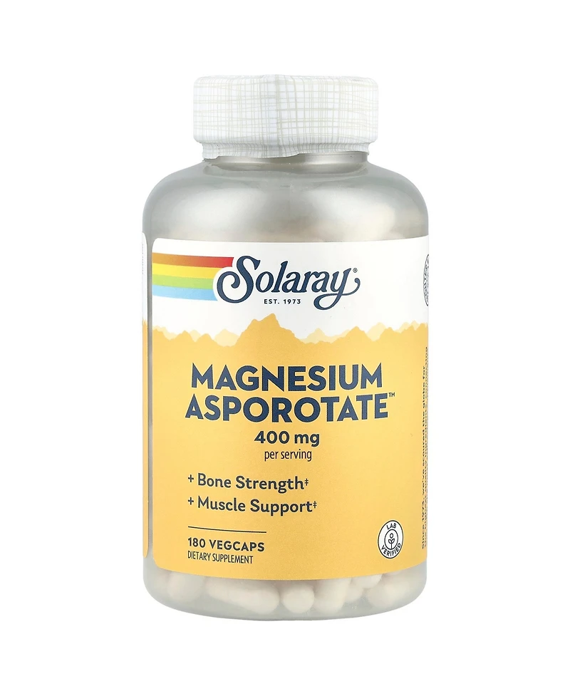 Solaray Magnesium Asporotate - 180 VegCaps (200 mg per Capsule)