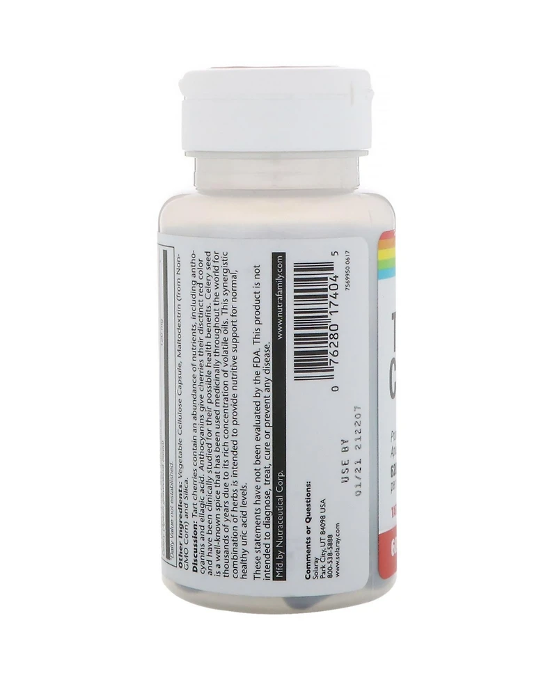 Solaray Tart Cherry Celery Seed - 60 VegCaps