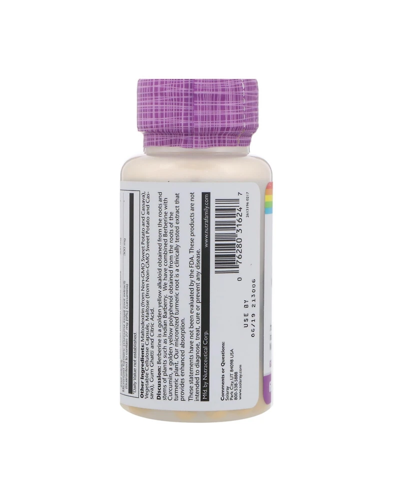 Solaray Vital Extracts Berberine & Curcumin - 60 VegCaps