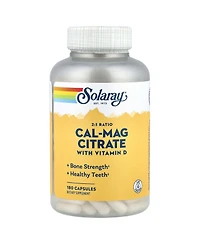 Solaray Cal-Mag Citrate with Vitamin D 2:1 Ratio - 180 Capsules