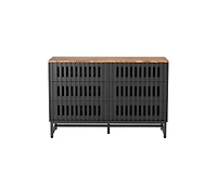 Casainc Storage Cabinet with Slatted Grille Striped Drawer