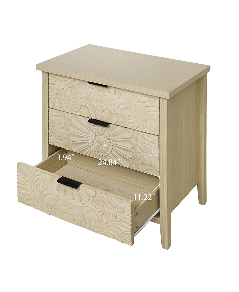 Casainc Storage Cabinet with 3 Drawer