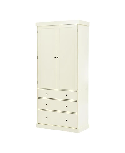 Casainc 77" Freestanding Tall Kitchen Pantry Cabinet with Drawers and Adjustable Door Shelves