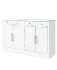 Casainc Set of 2 Freestanding Kitchen Pantry Cabinets with Drawer Adjustable Storage Shelves