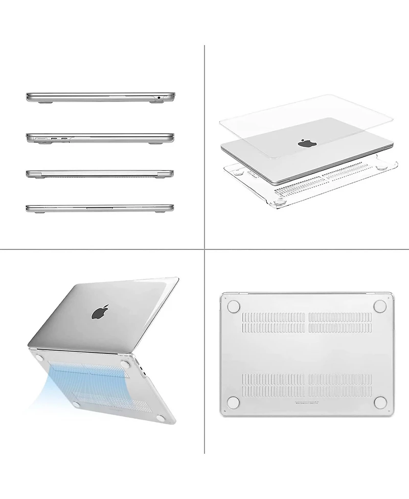 Yunzii Compatible with MacBook Air 13 inch Case 2025 2024 2023 2022 M4 A3240 M3 A3113 M2 A2681, Plastic Hard Shell&Keyboard Cover&Screen Film&Type C f