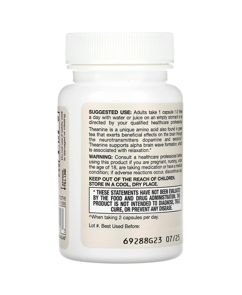 Jarrow Formulas Theanine 100 100 mg
