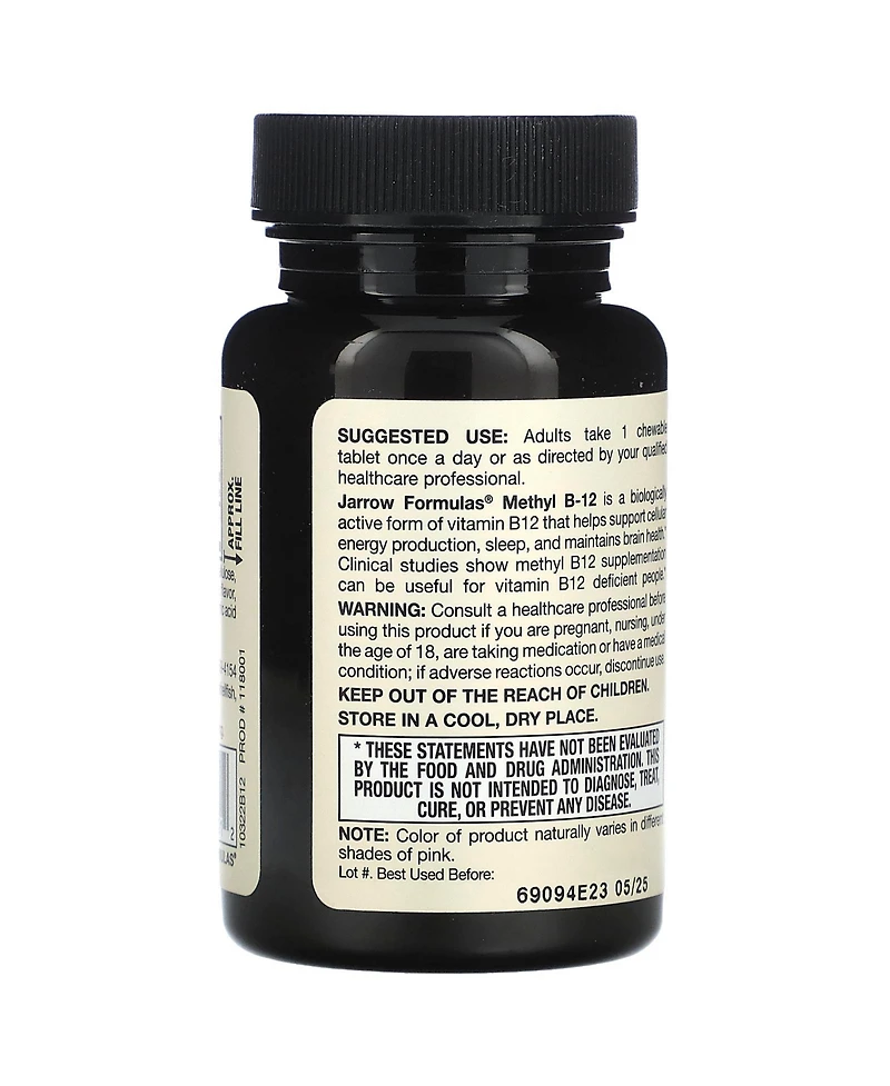 Jarrow Formulas Methyl B-12 Lemon 1 000 mcg