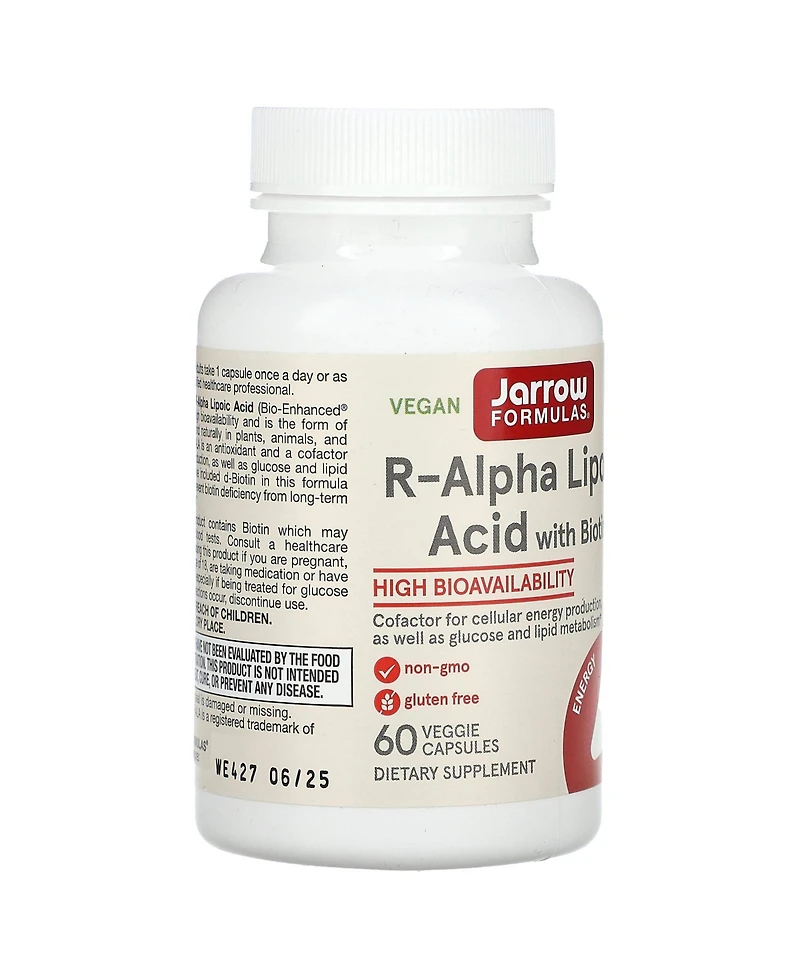 Jarrow Formulas R-Alpha Lipoic Acid with Biotin