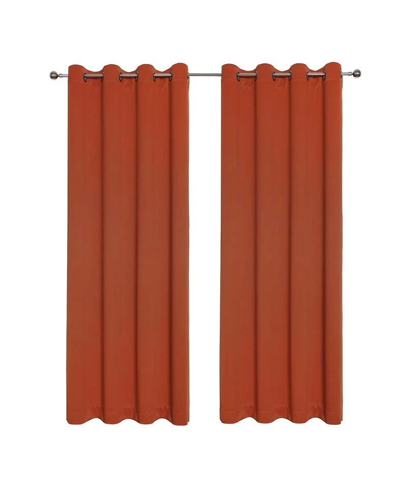 Kate Aurora Basic Jacquard 2 Piece Blackout Grommet Top Hotel Window Curtains - 52 in. W x 84 in. L, Pumpkin Spice
