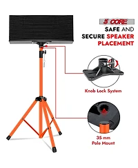 5 Core Speaker Stand Tripod Heavy Duty Adjustable Up to 72 Inch Dj Studio Monitor Stands Pole Mount - Orange - 2 Pcs