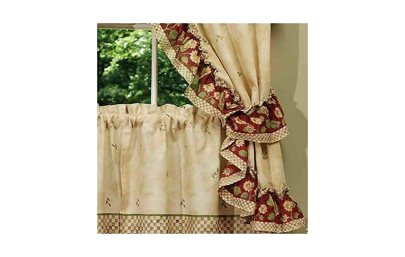 GoodGram Sunflower Complete 5 Piece Cottage Kitchen Curtain Set