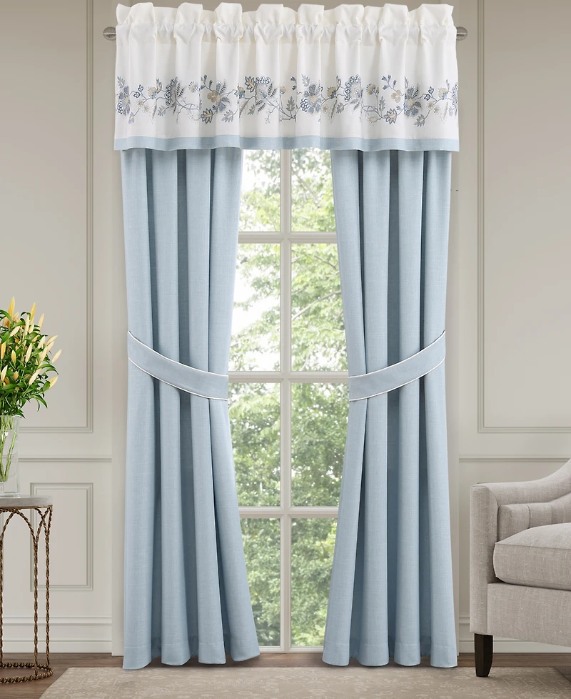J Queen New York Garden Bloom Window Straight Valance, 21" x 88"
