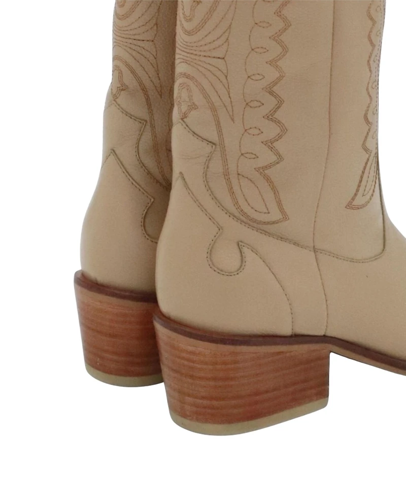 Stivali New York Women's Suede Leather Western Cowboy Booties