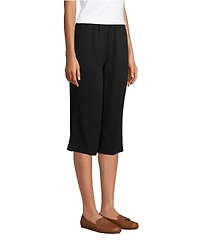 Lands' End Women's Sport Knit High Rise Elastic Waist Capri Pants