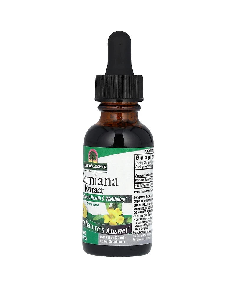 Nature's Answer Damiana Extract Alcohol-Free 2 500 mg - 1 fl oz (30 ml)