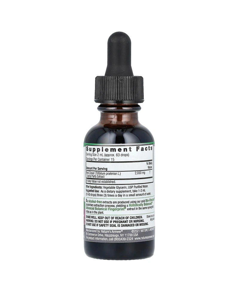 Nature's Answer Red Clover Aerial Parts Fluid Extract Alcohol-Free 2 000 mg - 1 fl oz