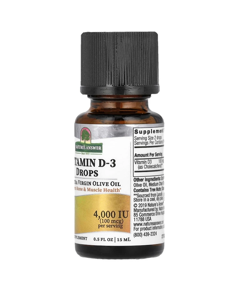 Nature's Answer Vitamin D-3 Drops 100 mcg (4 000 Iu) - 0.5 fl oz (15 ml)