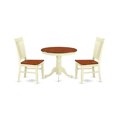 East West Furniture Dining Room Set Buttermilk & Cherry