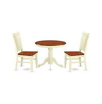 East West Furniture Dining Room Set Buttermilk & Cherry