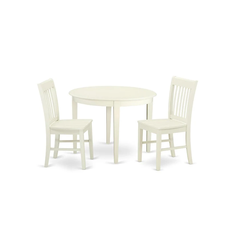 East West Furniture Dining Room Set Linen White