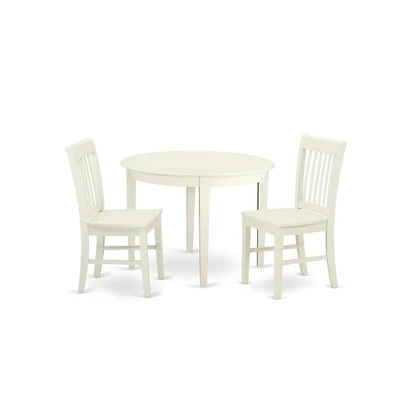 East West Furniture Dining Room Set Linen White