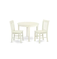 East West Furniture Dining Room Set Linen White