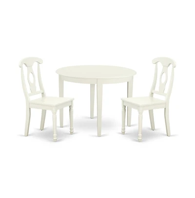 East West Furniture Dining Room Set Linen White