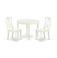 East West Furniture Dining Room Set Linen White