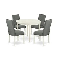 East West Furniture Dining Room Set Linen White