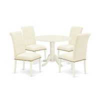 East West Furniture Dining Room Set Linen White