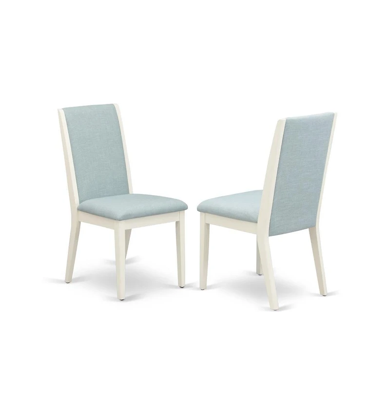 East West Furniture 5-Piece Beautiful Rectangular Dining Room Table Set a Superb Cement Color Kitchen Rectangular Table Top and 4 Stunning Linen Fabri