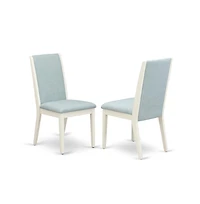 East West Furniture 5-Piece Beautiful Rectangular Dining Room Table Set a Superb Cement Color Kitchen Rectangular Table Top and 4 Stunning Linen Fabri