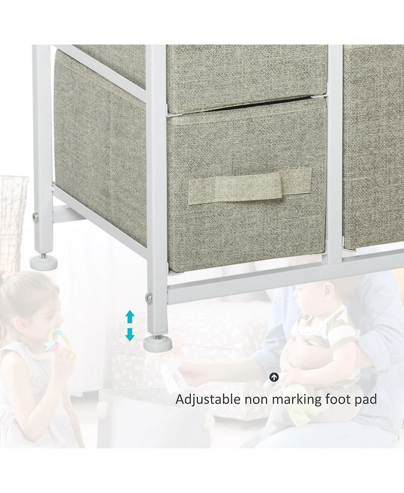 Homcom 7-Drawer Storage Cabinet Organizer Unit with Fabric Bins for Bedroom