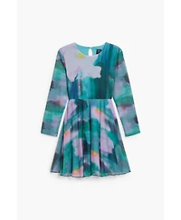 Desigual Girls Girls's Watercolor tulle long-sleeve dress