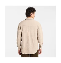 Campus Sutra Men's Saltbox Beige Dimentional-Textured Shirt