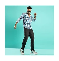 Campus Sutra Men's Abstract Print Button Up Shirt