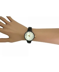 Olivia Pratt Black Modern Stripped Design Bangle Watch