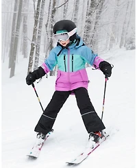 Deux par Toddler Girls Two-Piece Teknik Snowsuit with Colorblocked Jacket and Solid Pant Black - Toddler|Child