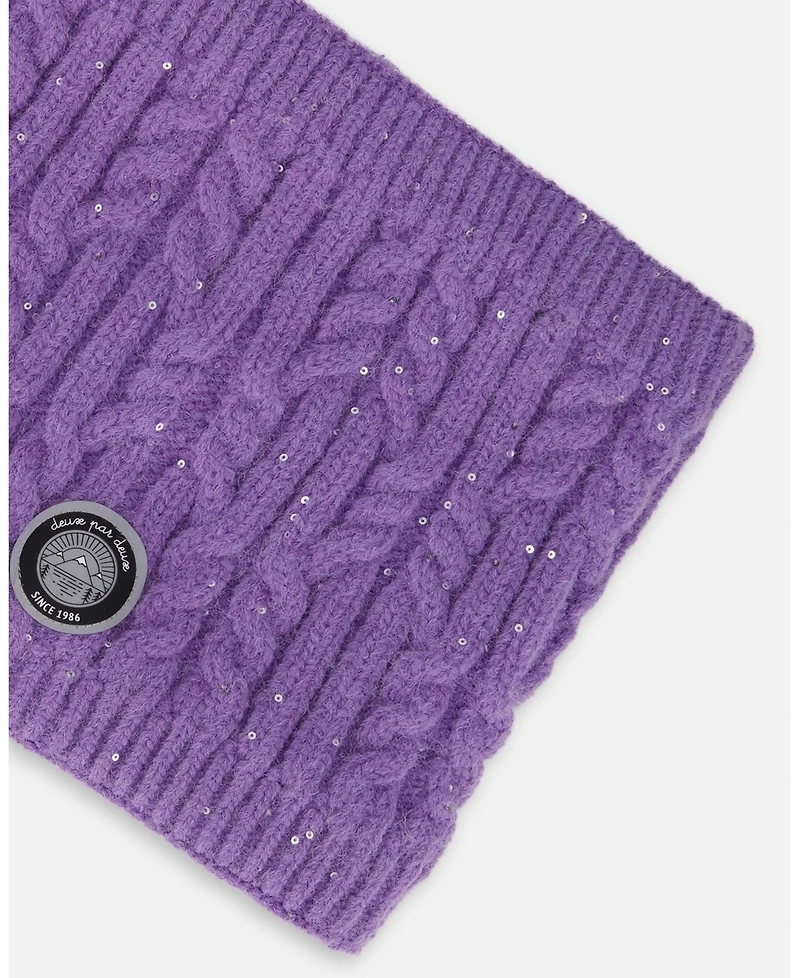 Deux par Girl Lined Winter Neckwarmer Lavender - Toddler|Child