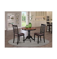 East West Furniture 3 Pc Kitchen Table set-breakfast nook with 2 Kitchen Dining Chairs
