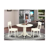 East West Furniture Dining Room Set Linen White