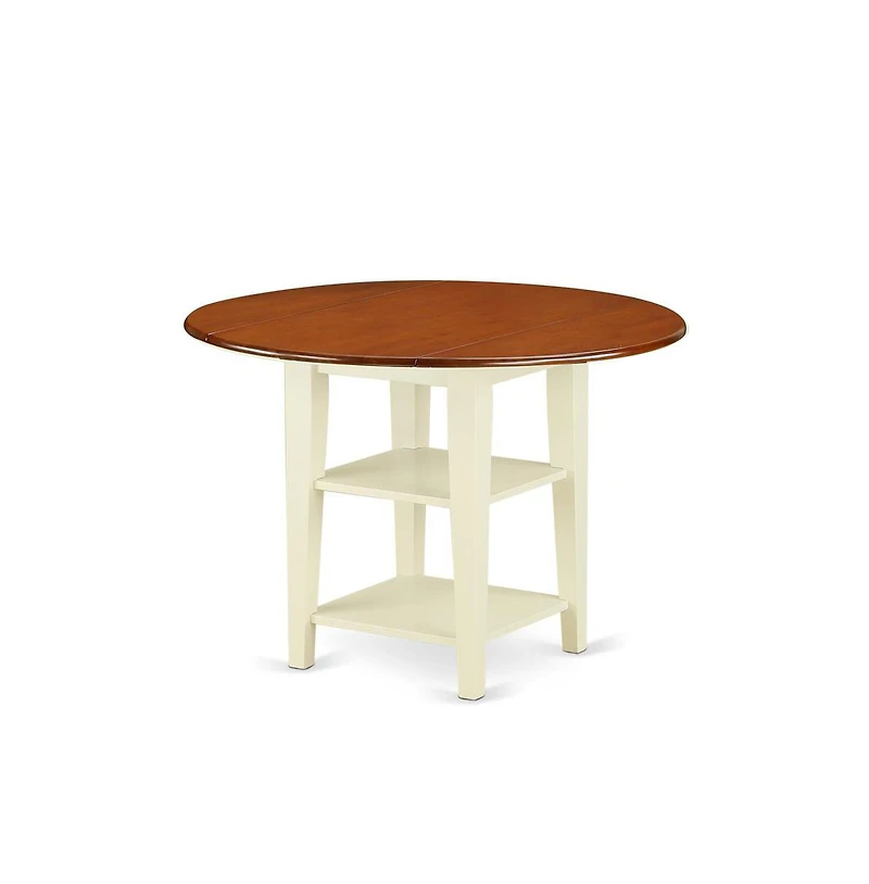 East West Furniture Dining Room Set Buttermilk & Cherry