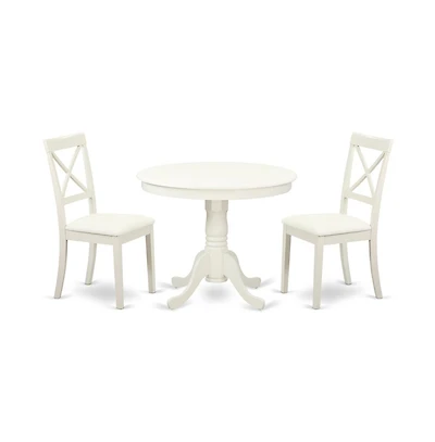 East West Furniture Dining Room Set Linen White