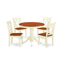 East West Furniture Dining Room Set Buttermilk & Cherry