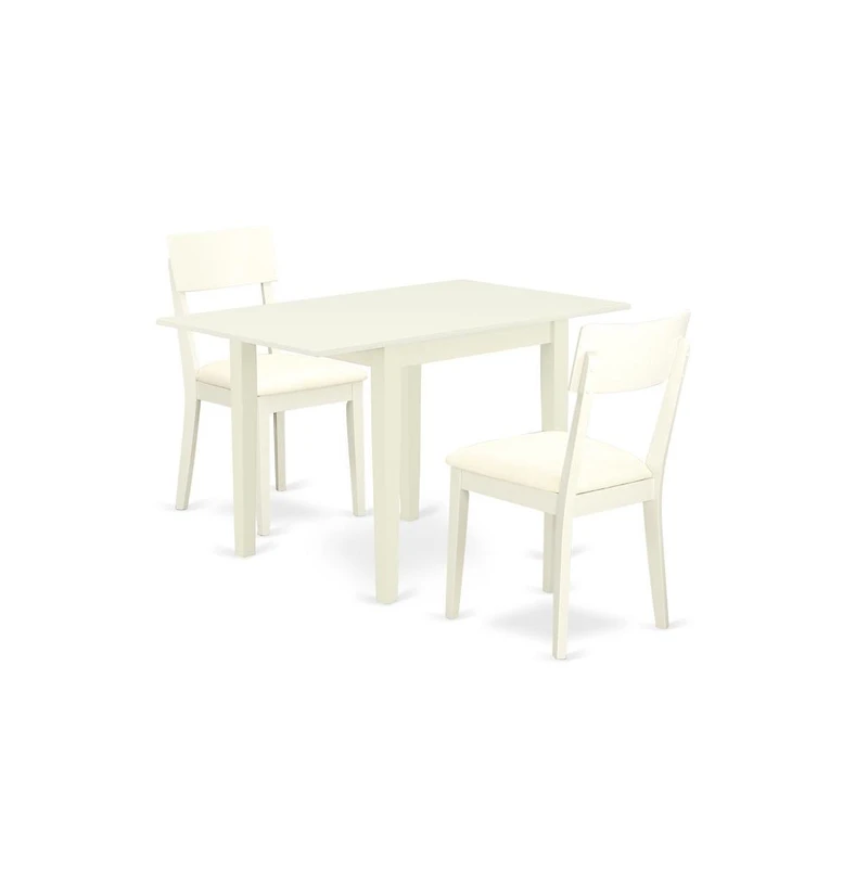 East West Furniture Dining Room Set Linen White