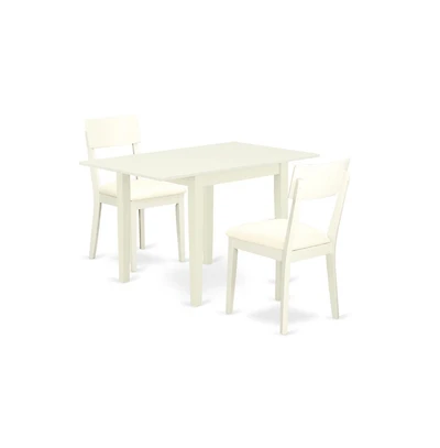 East West Furniture Dining Room Set Linen White
