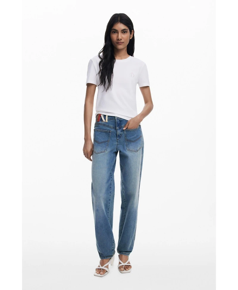 Desigual Women's "D" strass T-shirt